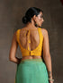 Blouse - Yellow Embroidered with Sequins Sleeveless